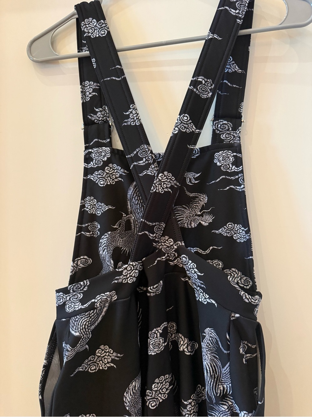 Blackmilk Black Dragon-Print Overalls Jumpsuit - Picture 5 of 6